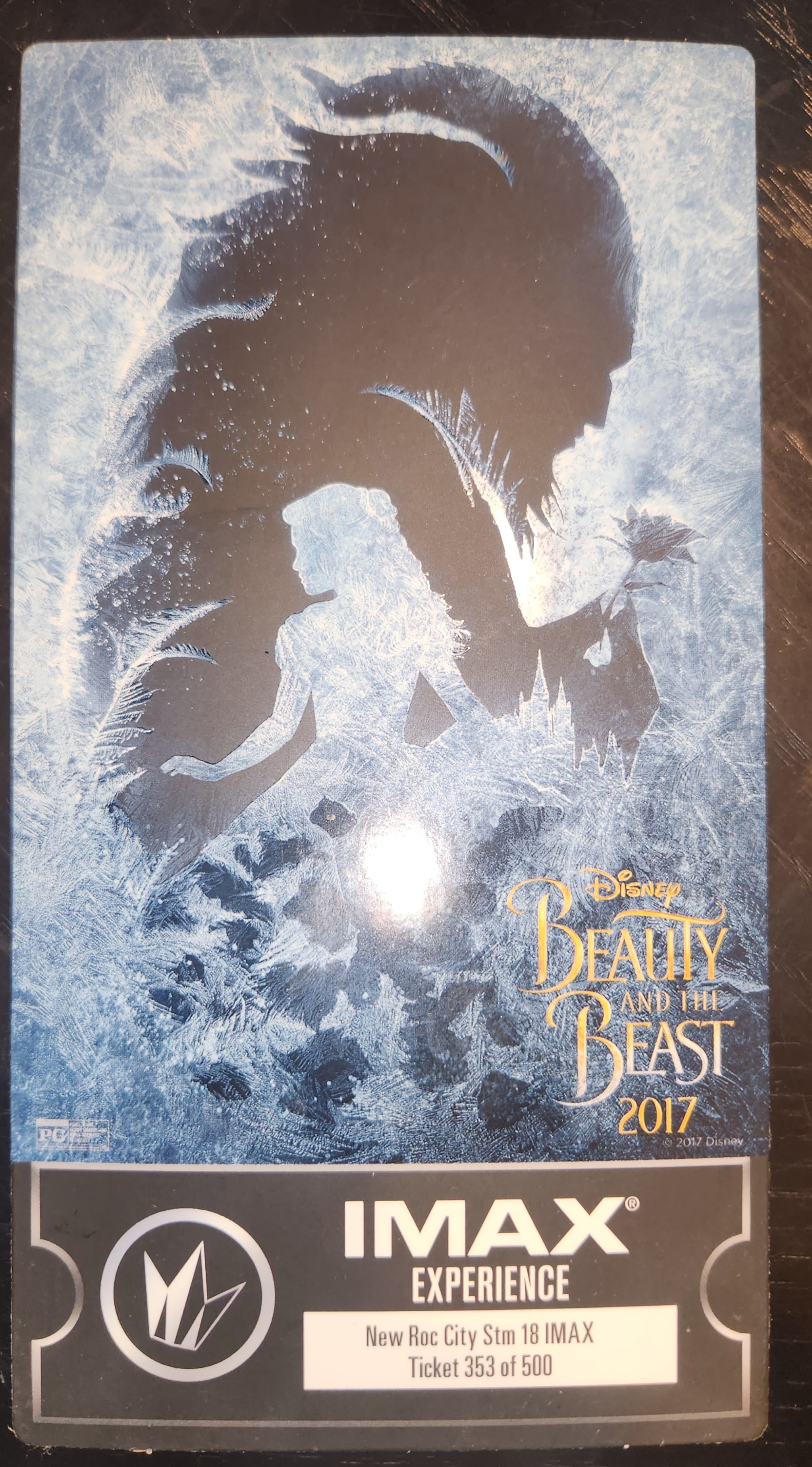 Beauty and the Beast 2017 Disney IMAX Regal Collectible Ticket Week 2