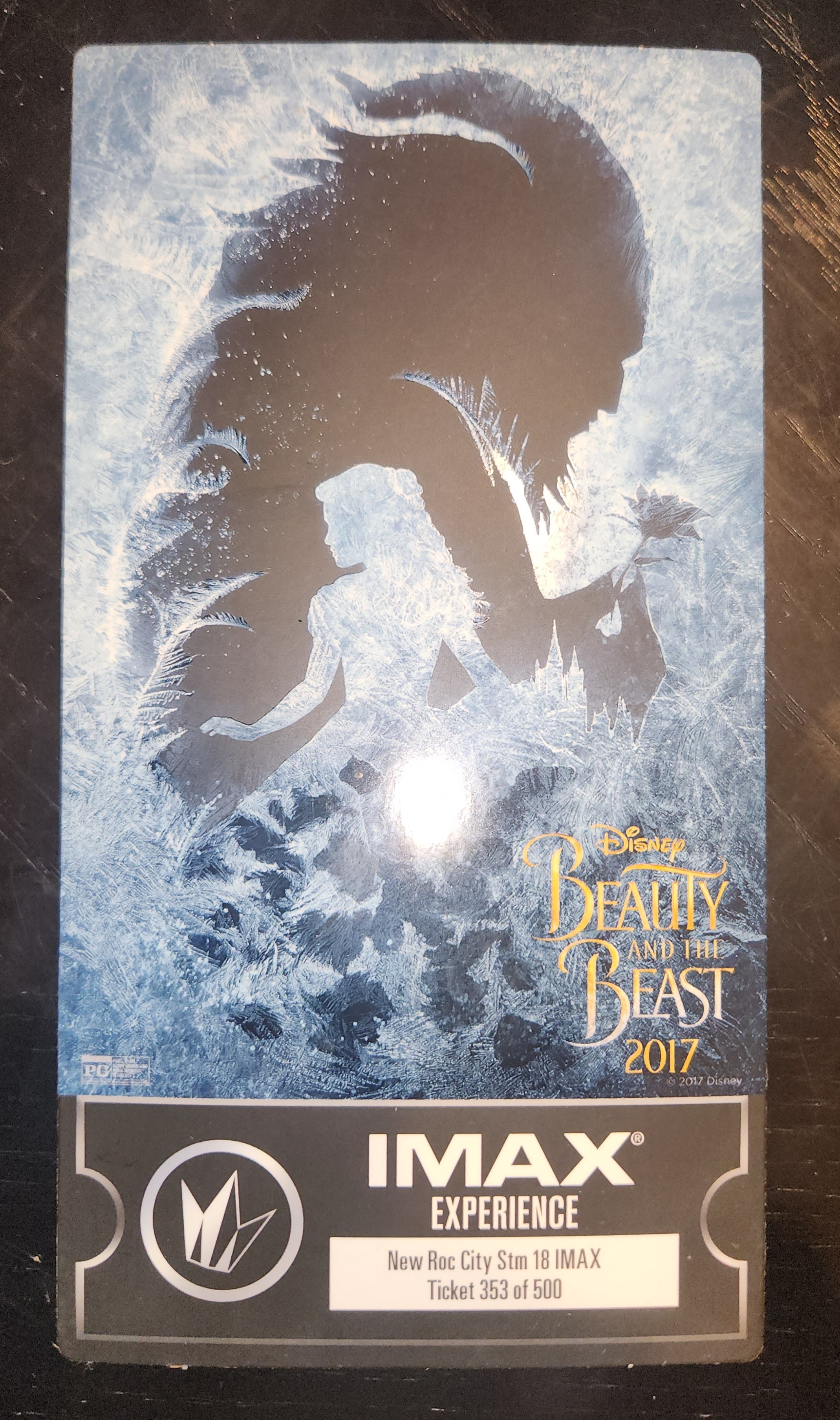 Beauty and the Beast 2017 Disney IMAX Regal Collectible Ticket Week 2